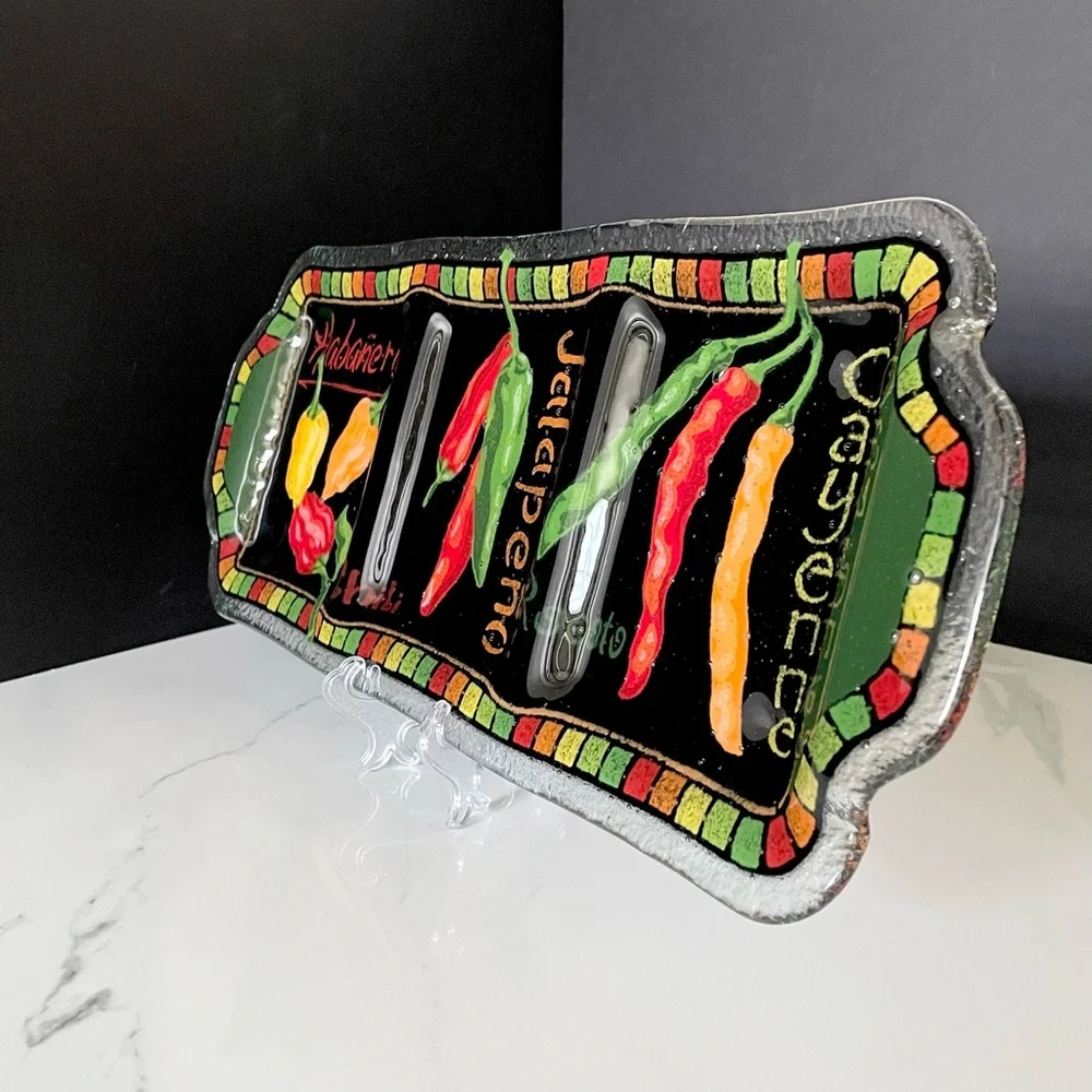 Chili Pepper Three Part Server by Peggy Karr